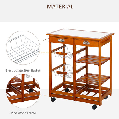 Homcom Rolling Kitchen Cart