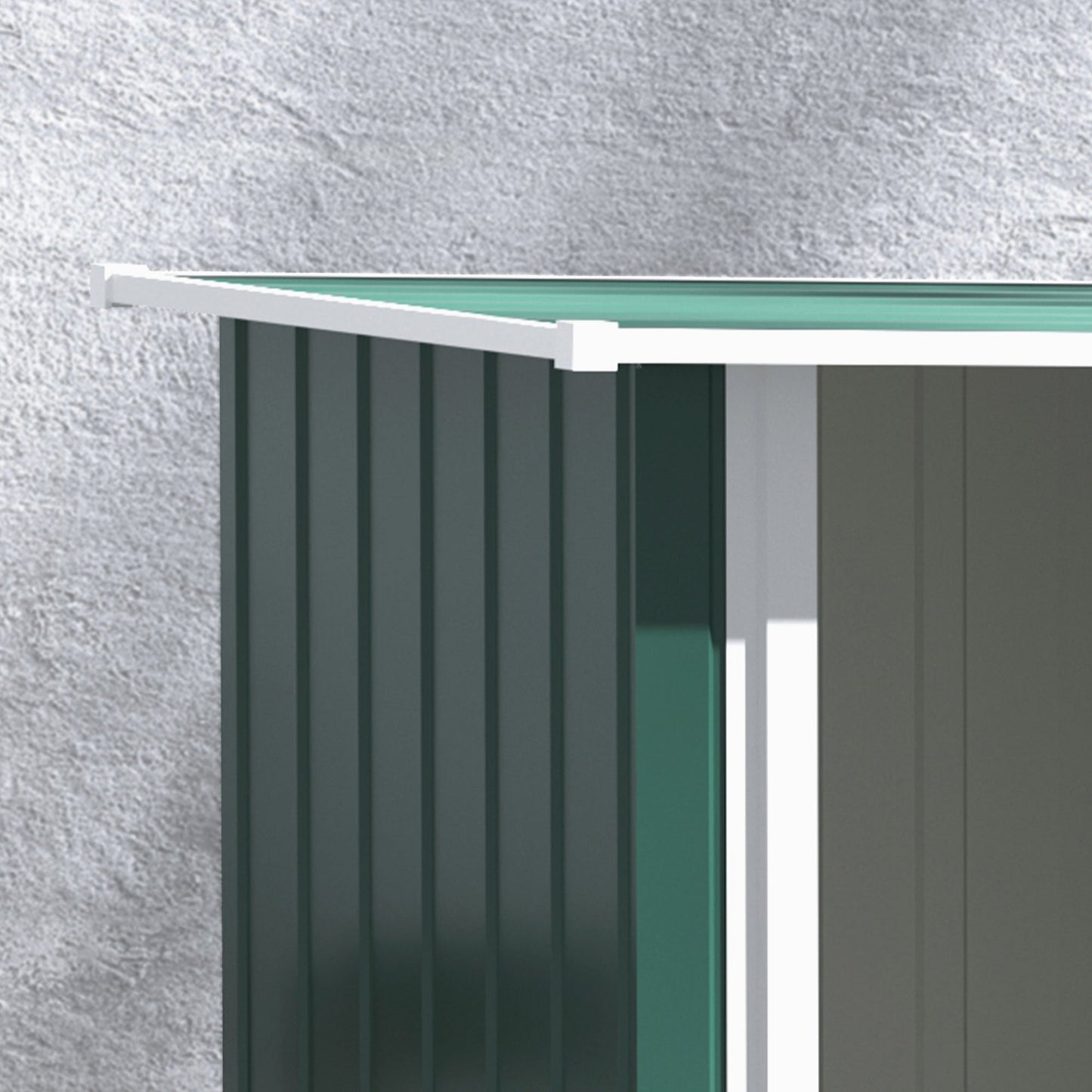 Galvanised 5 x 3' Single Door Pent Garden Store Lockable Steel Green by Steadfast