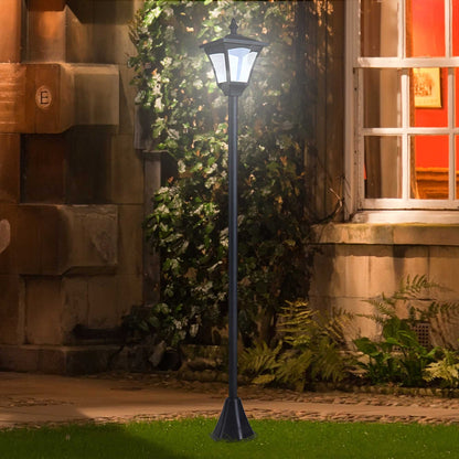 Outdoor Garden Solar Post Lamp Sensor Dimmable LED Lantern Bollard Pathway 1.2M Tall – Black