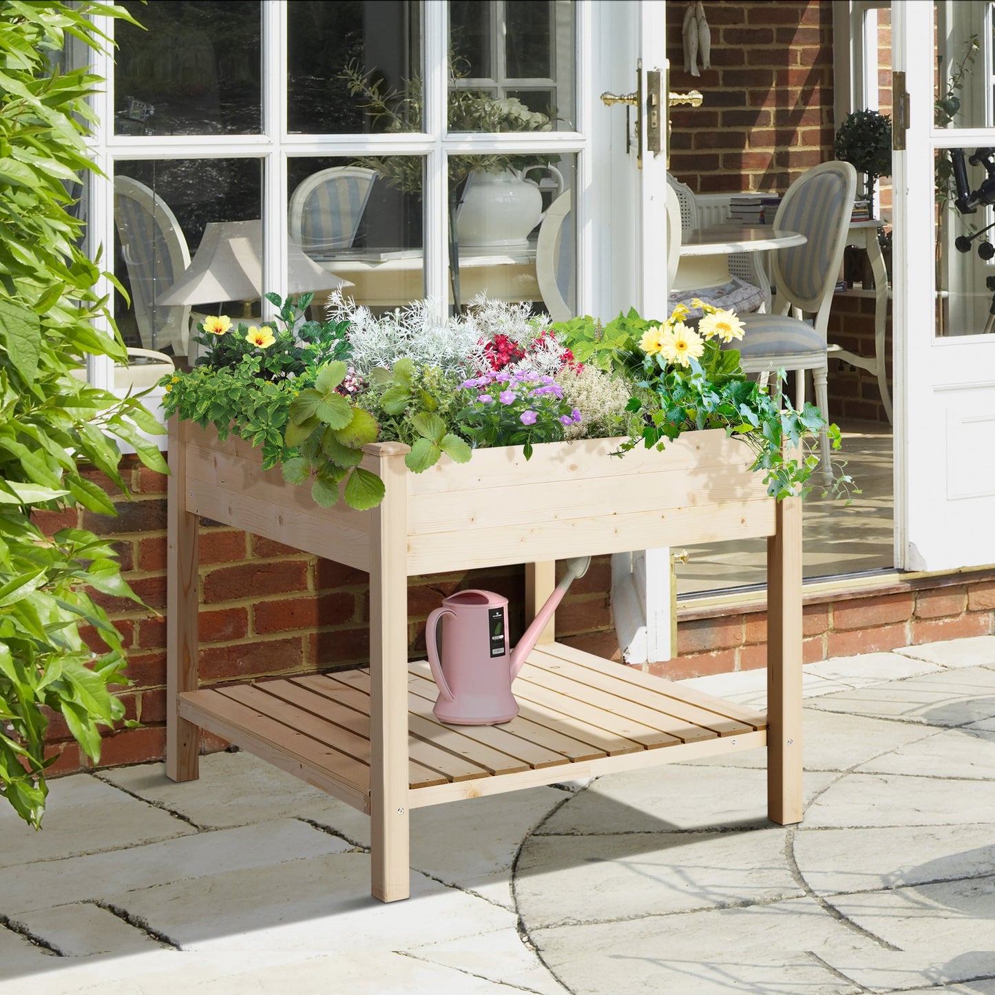 Elevated Fir Wood Plant Box