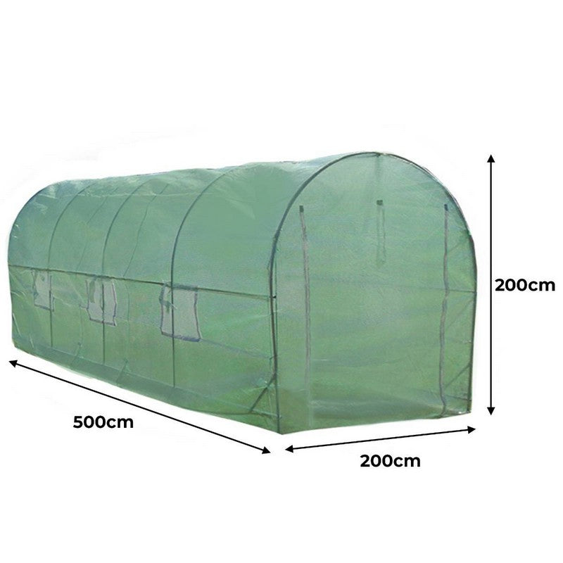 Raven Flourish 6' 6" x 16' 4" Curved Polytunnel & Racking Set - Classic Polyethylene