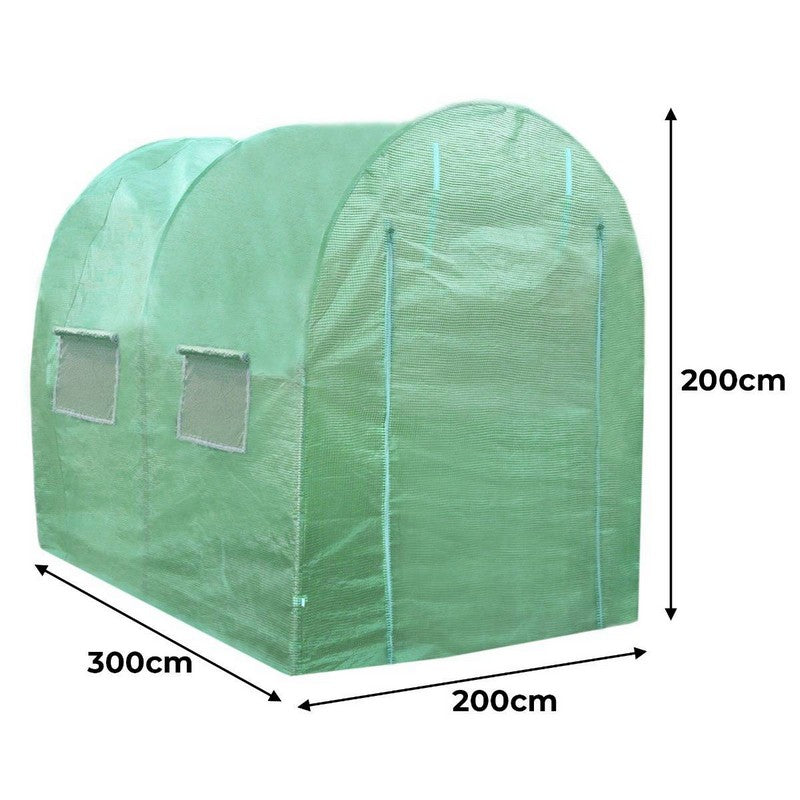 Raven Flourish 6' 6" x 9' 10" Curved Polytunnel & Racking Set - Classic Polyethylene