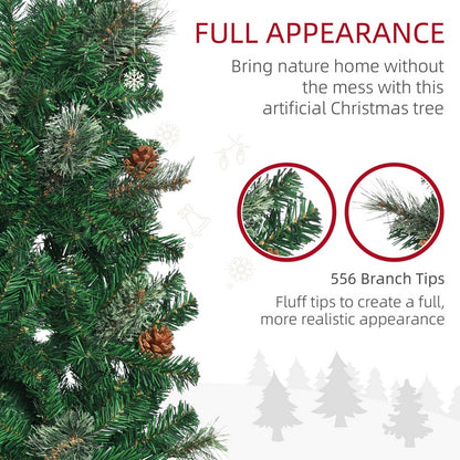 6.5FT Tall Pencil Slim Artificial Christmas Tree with Realistic Branches