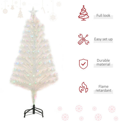 Homcom 4FT Prelit Artificial Christmas Tree with Fiber Optic LED Light