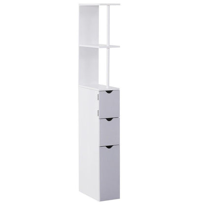 Homcom Bathroom Cabinet Tall Shelf Toilet Tissue Cupboard Withdrawers