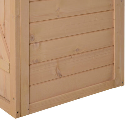 Standard 75cm Single Door Pent Garden Store With Shelves Fir Wood Natural by Steadfast