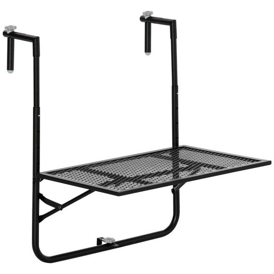 Balcony Hanging Table Metal Wall Mount Desk Adjustable Folding Balcony Deck Table For Patio And Garden Black