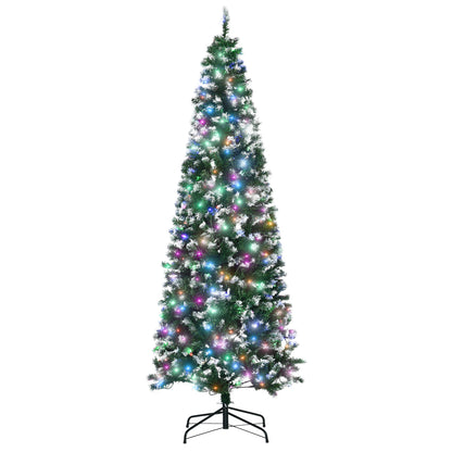 7FT Tall Prelit Pencil Slim Artificial Christmas Tree with Realistic Branches