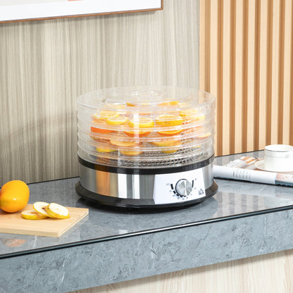 250W 5Kg Fiev Tray Food Dehydrator Silver