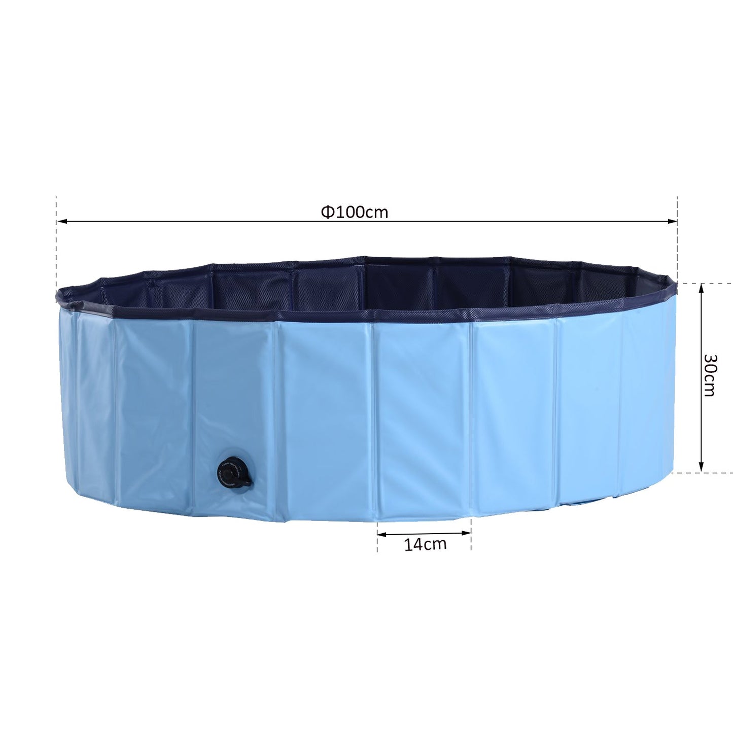 Pawhut Diameter 100X30H cm Pet Swimming Pool-Blue