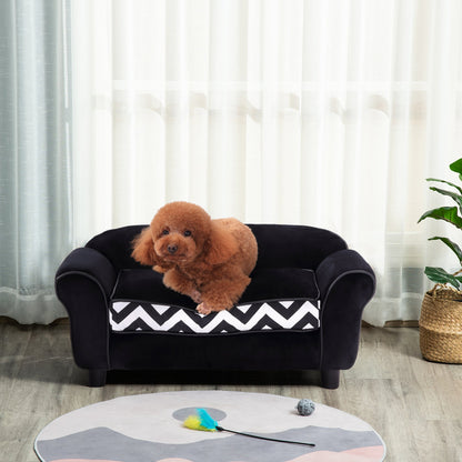 PawHut Velvet-Feel Small Dog Pet Bed - Black