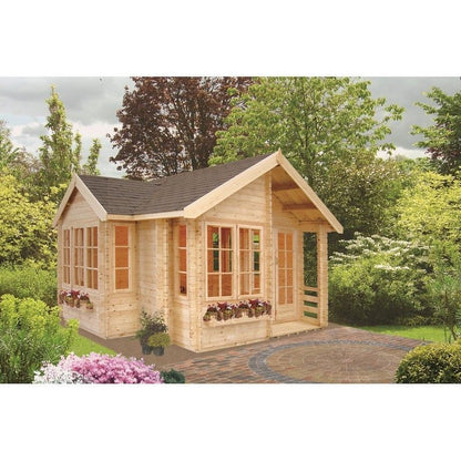 Shire Bedgbury 16' 6" x 16' 6" Apex Log Cabin - Premium 44mm Cladding Tongue & Groove