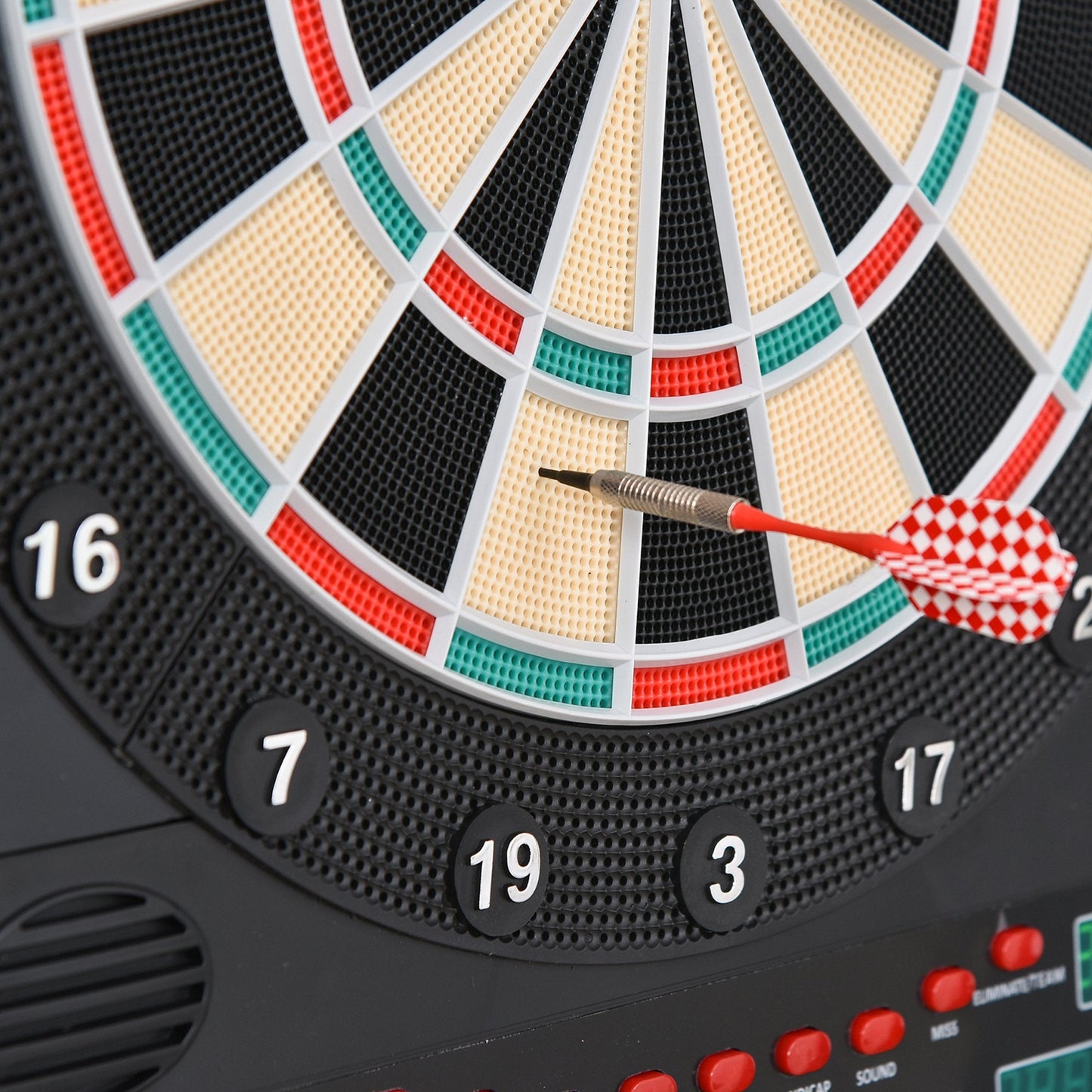 Medium-density fibreboard LED Electronic Dartboard w/ 12 Darts