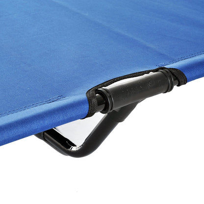 Pawhut Large Dogs Portable Elevated Fabric Bed For Camping Outdoors Blue