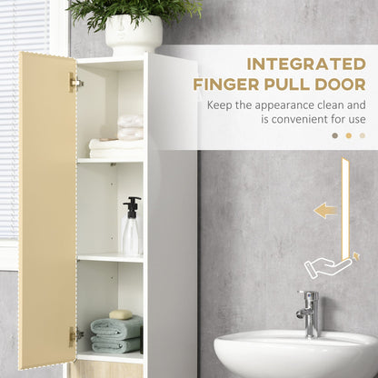 kleankin Tall Bathroom Cabinet with Adjustable Shelves