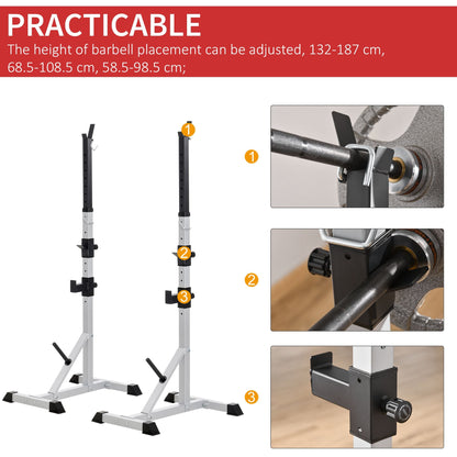 Weights Bar Barbell Rack Squat Stand Adjustable Portable Weight Lifting Suitable For Home Gym Training Work Out