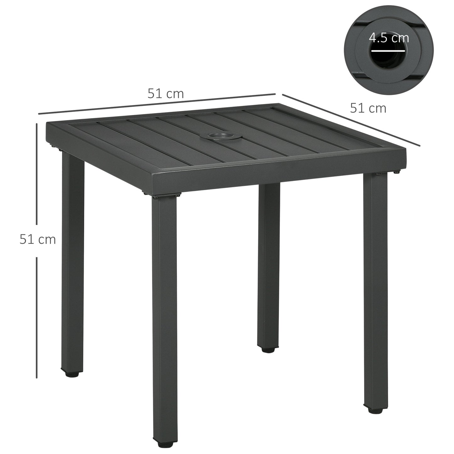 Outsunny Steel Garden Side Table