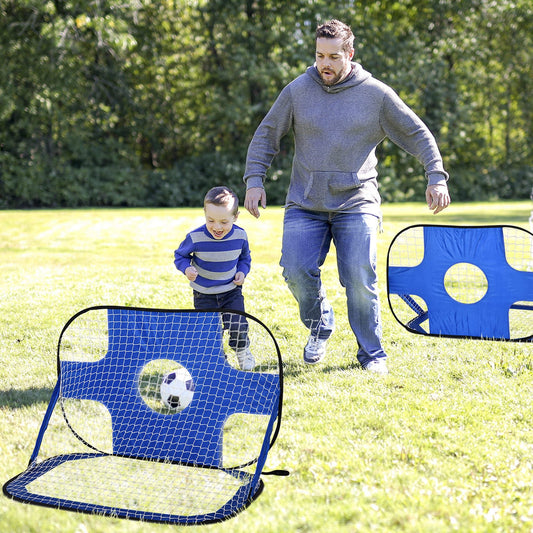 2 in 1 Pop Up Kids Soccer Nets for Backyard Outdoor Sports and Practice