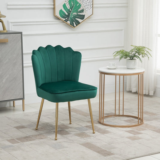 Velvet-Feel Shell Luxe Accent Chair