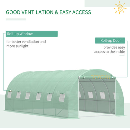 6L x 3W x 2H M Greenhouse Walk-in Polytunnel Outdoor Garden Flower Vegetable Planter 25mm Diameter Galvanised Steel Frame w/ Zipped Door