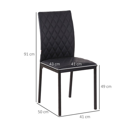 Modern Dining Chairs Upholstered Faux Leather Accent Chairs with Metal Legs for Kitchen