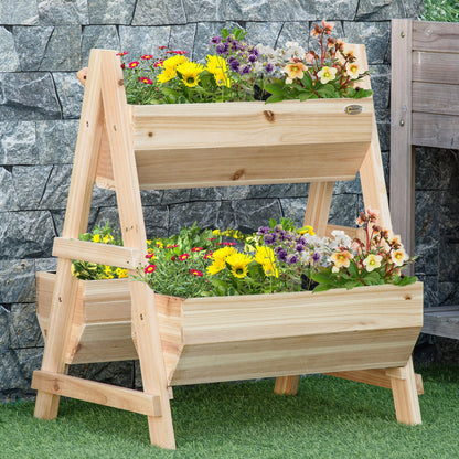 Outsunny 68cm X 57.5cm X 80.5cm 51L Wood Raised Garden Bed