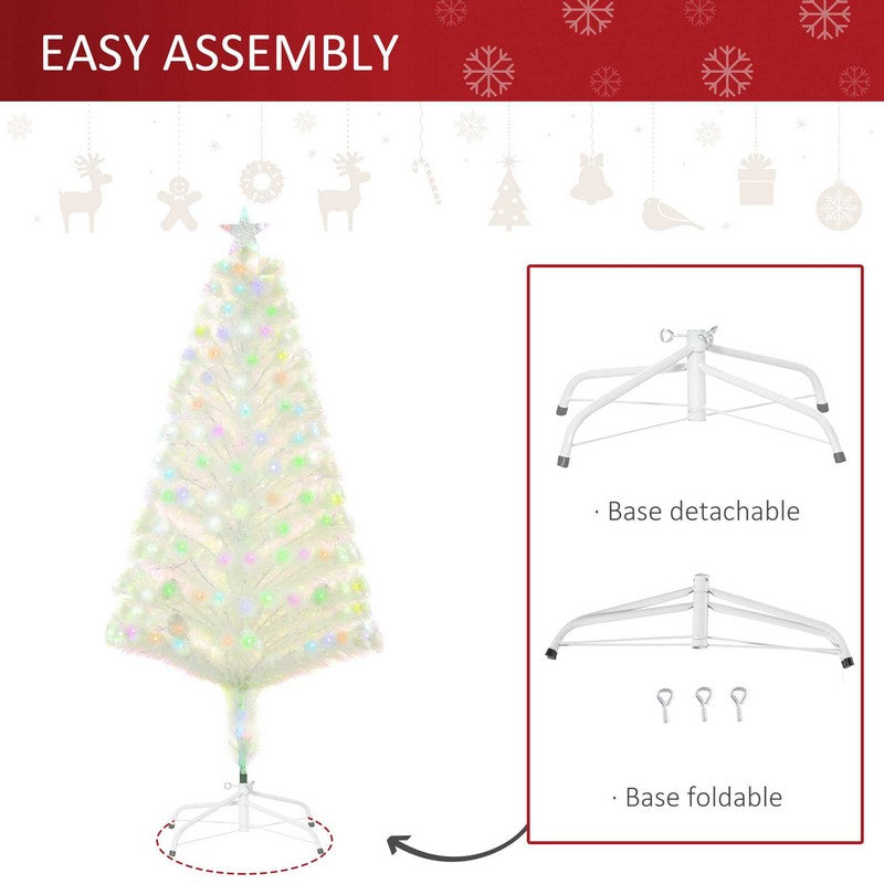 5FT Prelit Artificial Christmas Tree with Fiber Optic LED Light