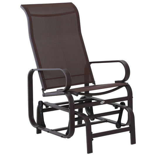 Outdoor Gliding Rocking Chair with Sturdy Metal Frame Garden Comfortable Swing Chair for Patio