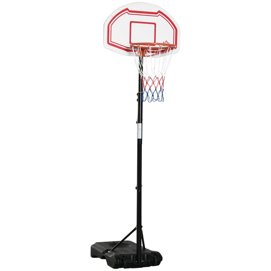 Outdoor Basketball Hoop Stand Portable Sturdy Rim Adjustable Height from 258-314 cm w/ Wheels