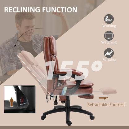 Vinsetto PU Leather Office Chair with 7 Point Vibrating Massage