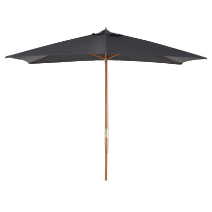 2 x 3m Wooden Garden Parasol Umbrella Outdoor Sun Shade Canopy