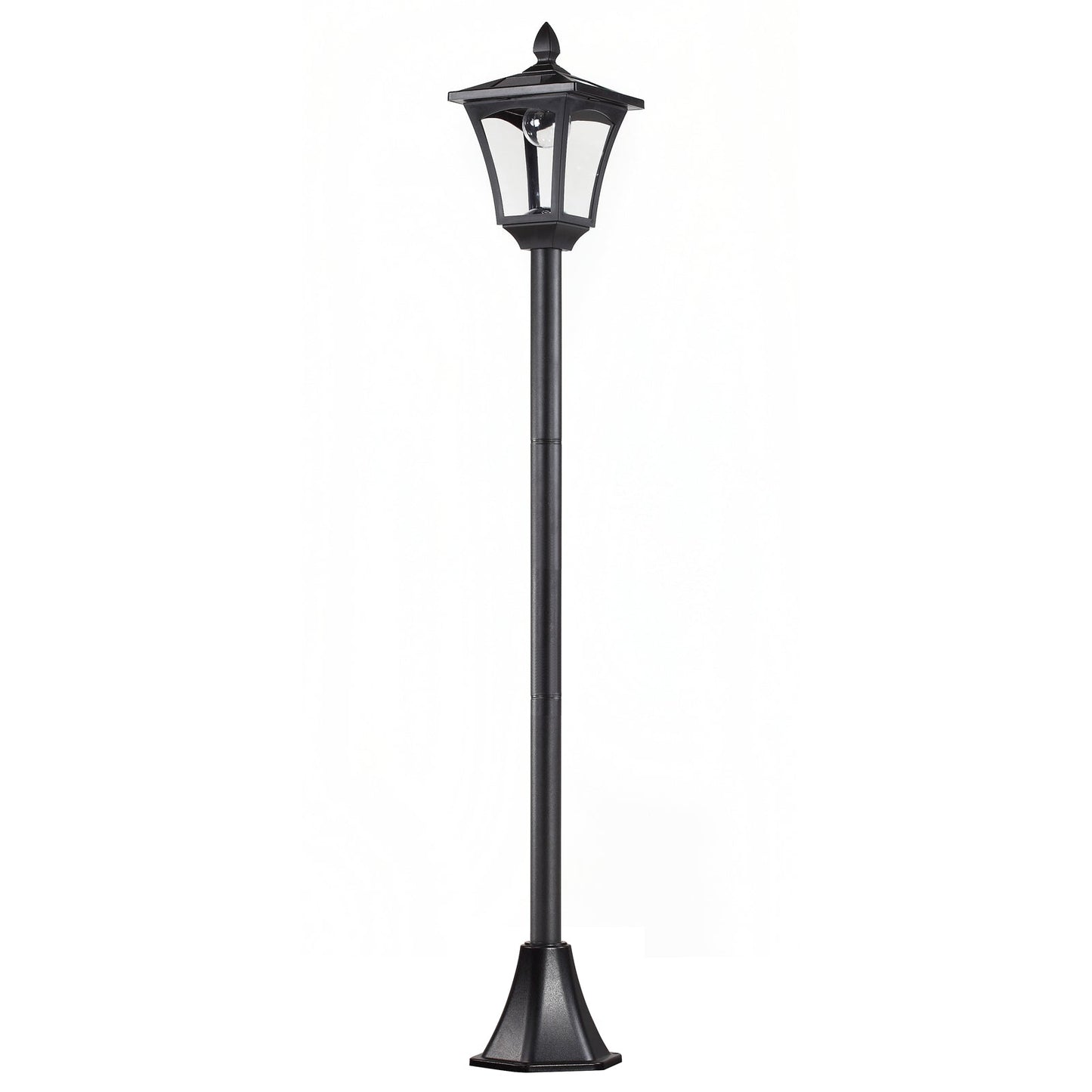 Outdoor Garden Solar Post Lamp Sensor Dimmable LED Lantern Bollard Pathway 1.6M Tall – Black