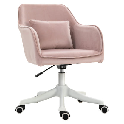 Vinsetto Velvet-Feel Office Chair with Rechargeable Electric Vibration Massage Lumbar Pillow