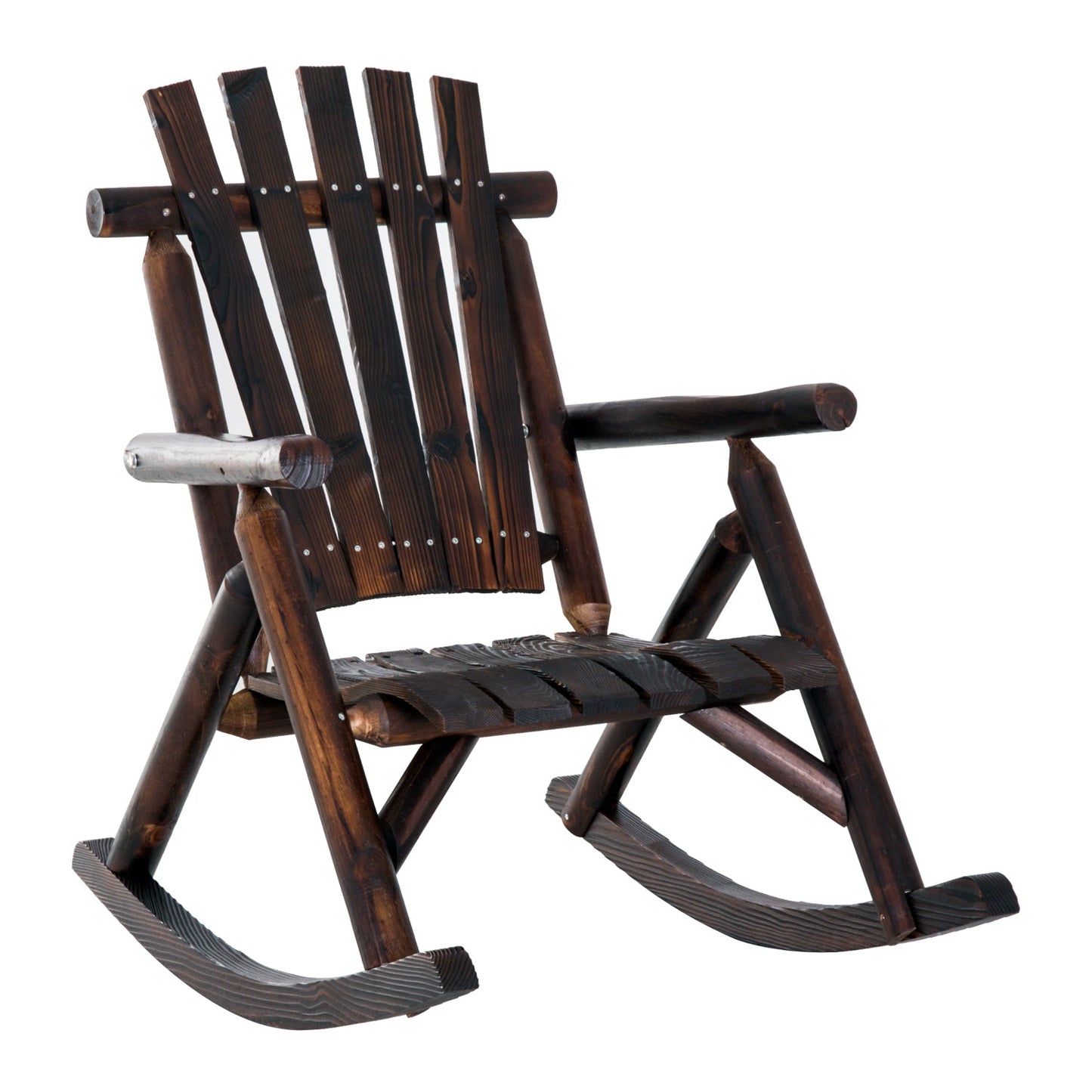 Outdoor Fir Wood Rustic Patio Adirondack Rocking Chair Traditional Rustic Style & Pure Comfort