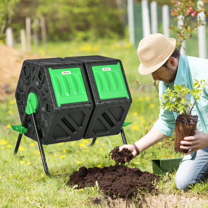 Dual Chamber Garden Compost Bin