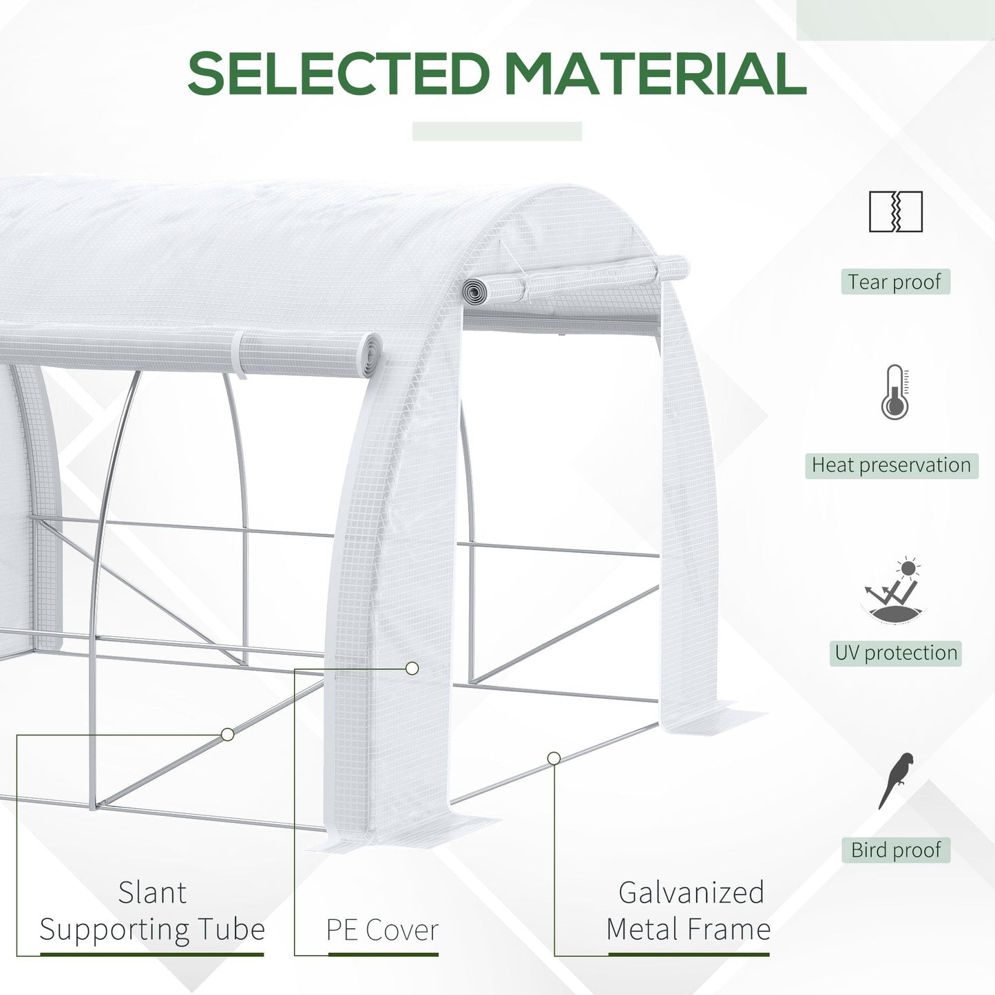 Outsunny 3 X 3 X 2 M Polytunnel Greenhouse