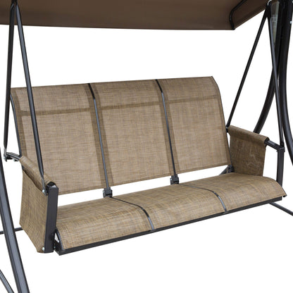 3 Seater Garden Swing Seat Outdoor Swing Chair with High Back Design