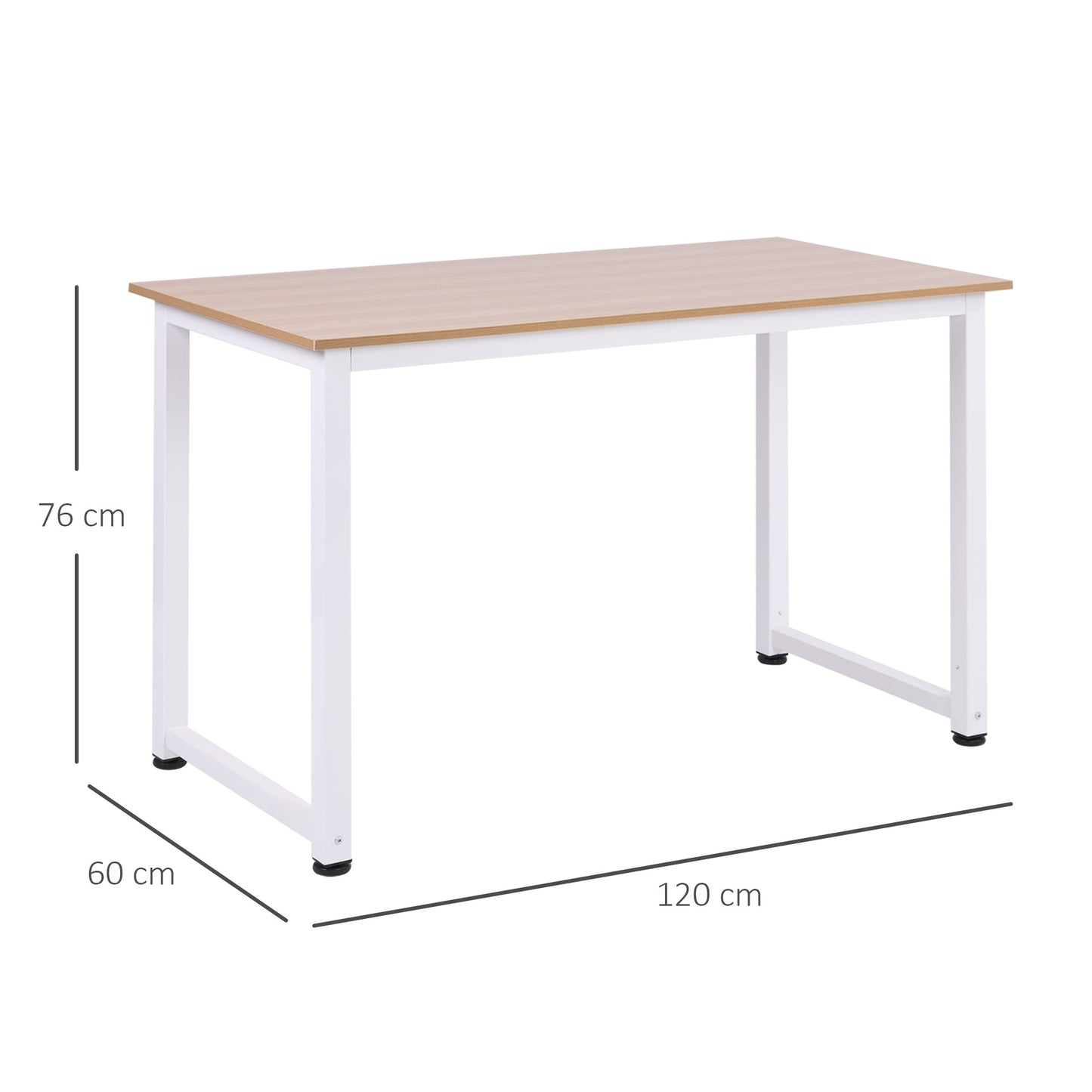 Computer Desk W/ White Metal Frame Medium-density fibreboard