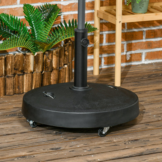 23.5kg Resin Garden Parasol Base with Wheels and Retractable Handles