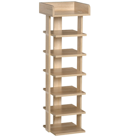 7 Tier Shoe Rack Organizer Storage Shelf Wooden Display Cabinet for Entrance