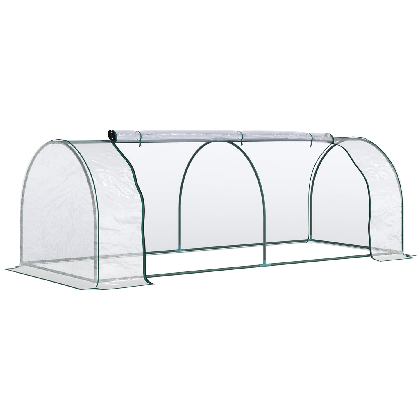 PVC Greenhouse Tunnel Steel Frame Transparent 250x100x80cm