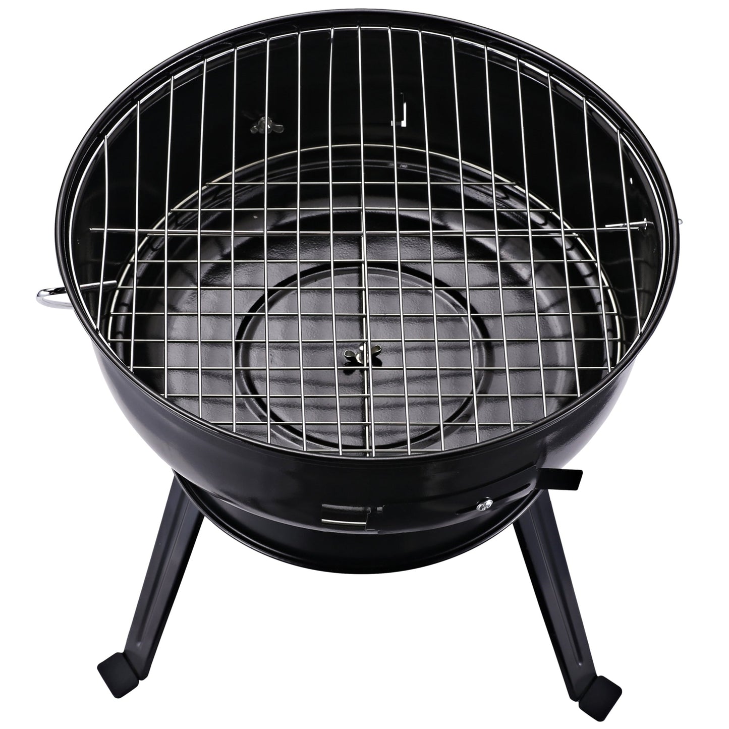 Metal Portable Tripod Charcoal Bbq Grill Black Red