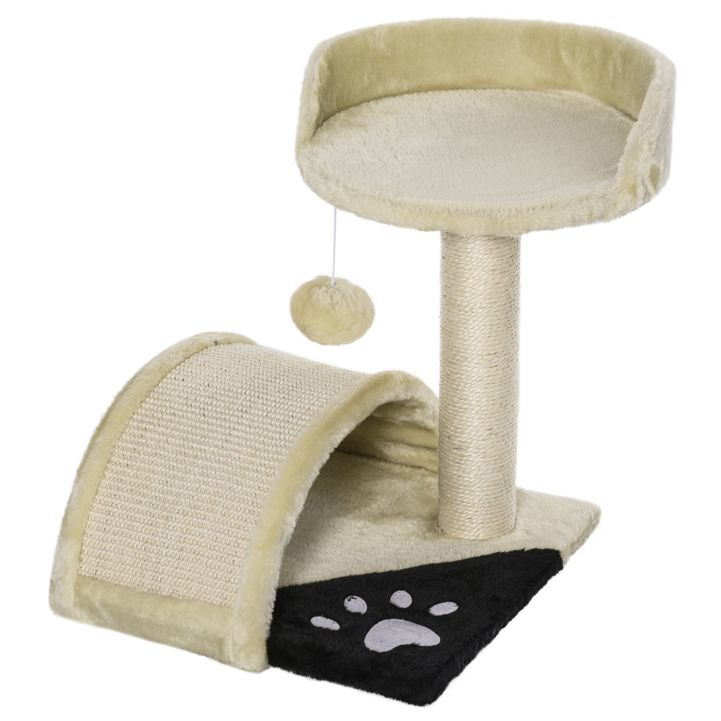 PawHut 36Lx36Wx44H cm Cat Tree Scratching Post-Beige