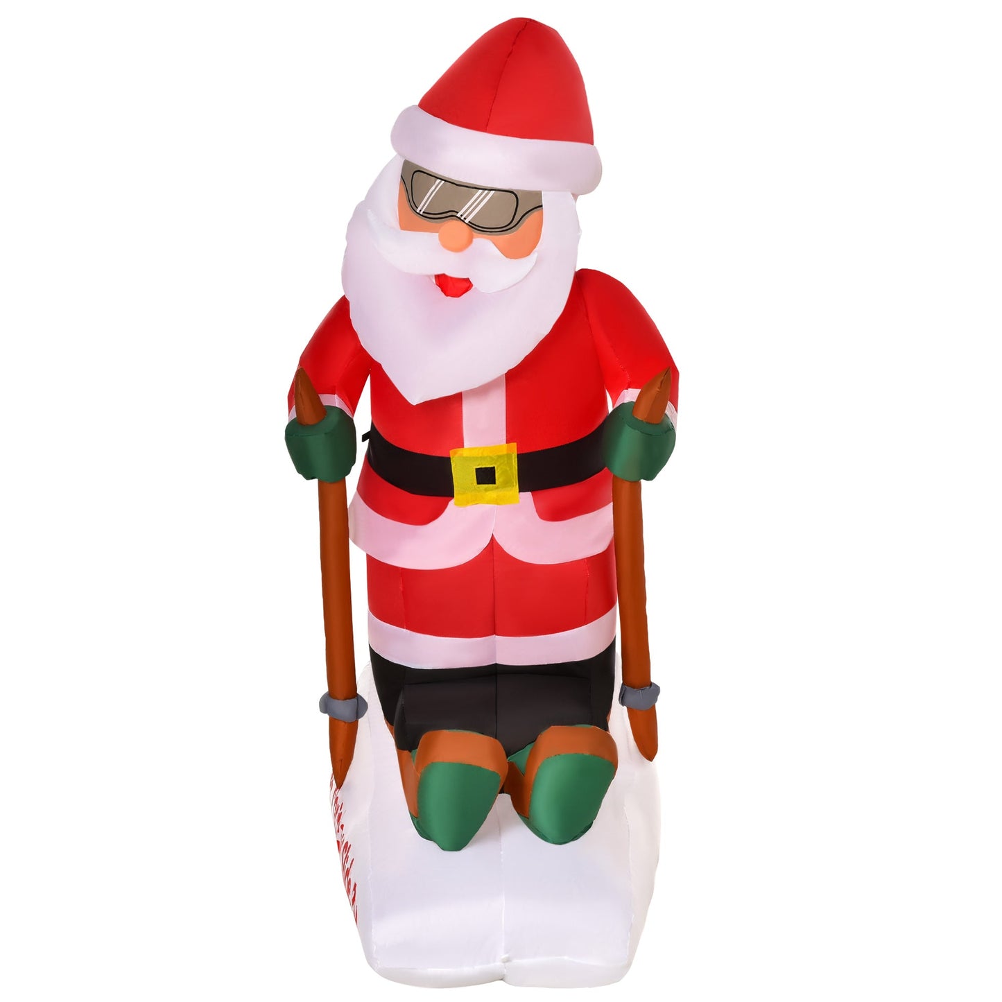 4ft Christmas Inflatable Decoration with Santa Claus Skiing for Party Holiday