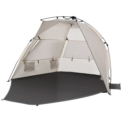 Beach Tent for 1-2 Person Pop-up Design with 3 Mesh Windows & Carrying Bag Cream