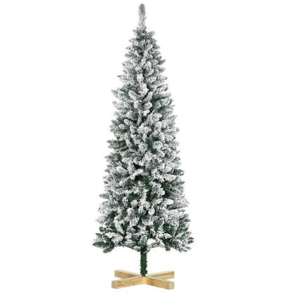 6ft Christmas Tree Artificial - White Frosted Green 630 Tips