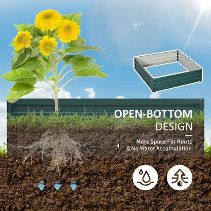 Outsunny Square Raised Garden Bed Box with Weatherized Steel Frame for Vegetables