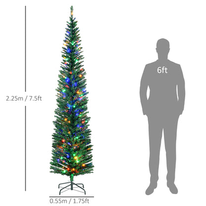 7ft Prelit Christmas Tree Artificial - with LED Lights Multicoloured 529 Tips