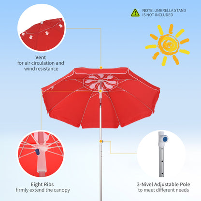 2m Arced Beach Umbrella