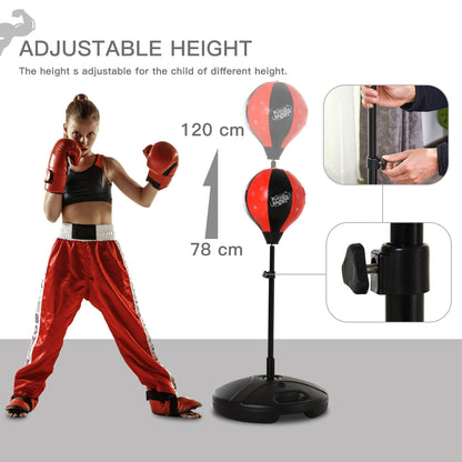 Homcom Boxing Punch Ball Set 360 Degree Rebound Spring For Kids Height Adjustable ?38x78-120cm